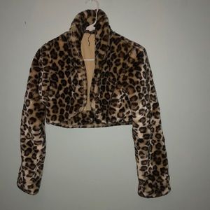 Cropped Cheetah print bolero jacket